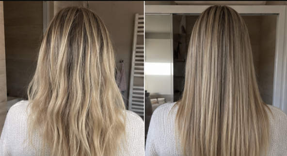 Avant / après cheveux de Meriam B.