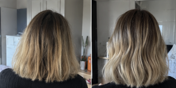 Avant / après cheveux de Lynda G.