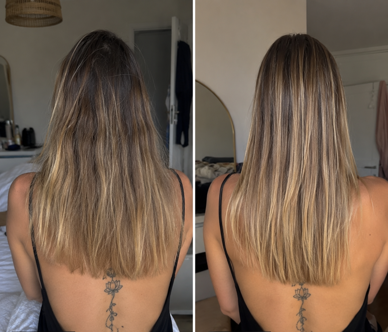 Avant / après cheveux de Chloé
