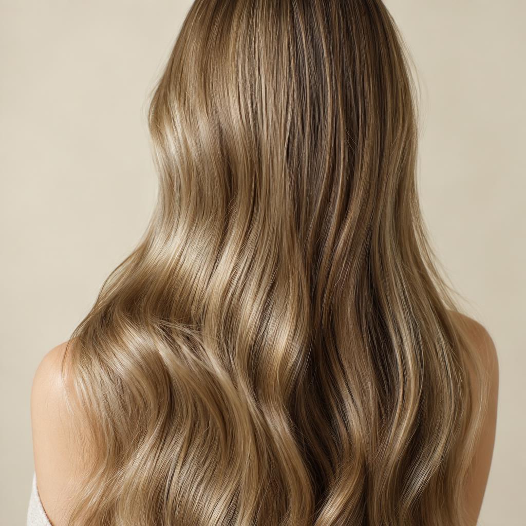 Cheveux longs et brillants vus de dos