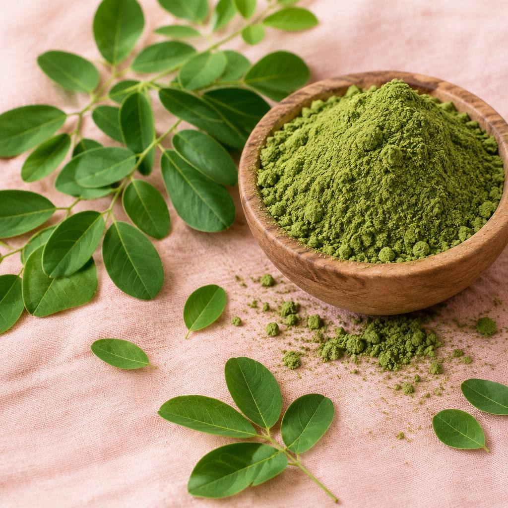 Poudre et feuilles de Moringa